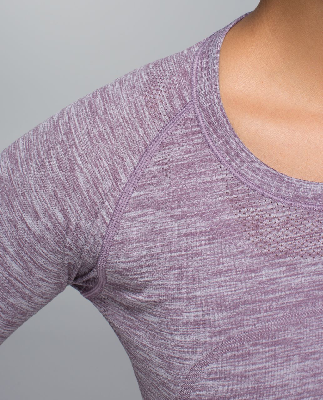 Lululemon Run:  Swiftly Tech Long Sleeve Crew - Space Dye Heathered Purple Fog