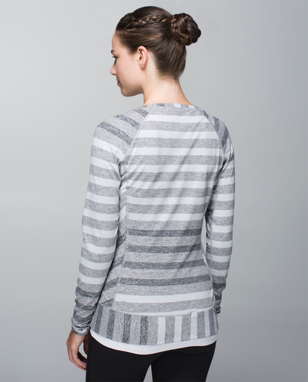 Lululemon Race Your Pace Long Sleeve - Marshmallow Stripe Heathered Slate