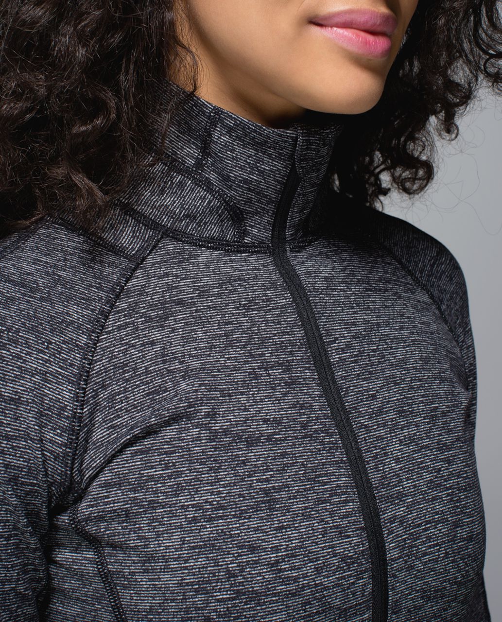 Lululemon Race Your Pace 1/2 Zip - Wee Stripe Black Heathered Black