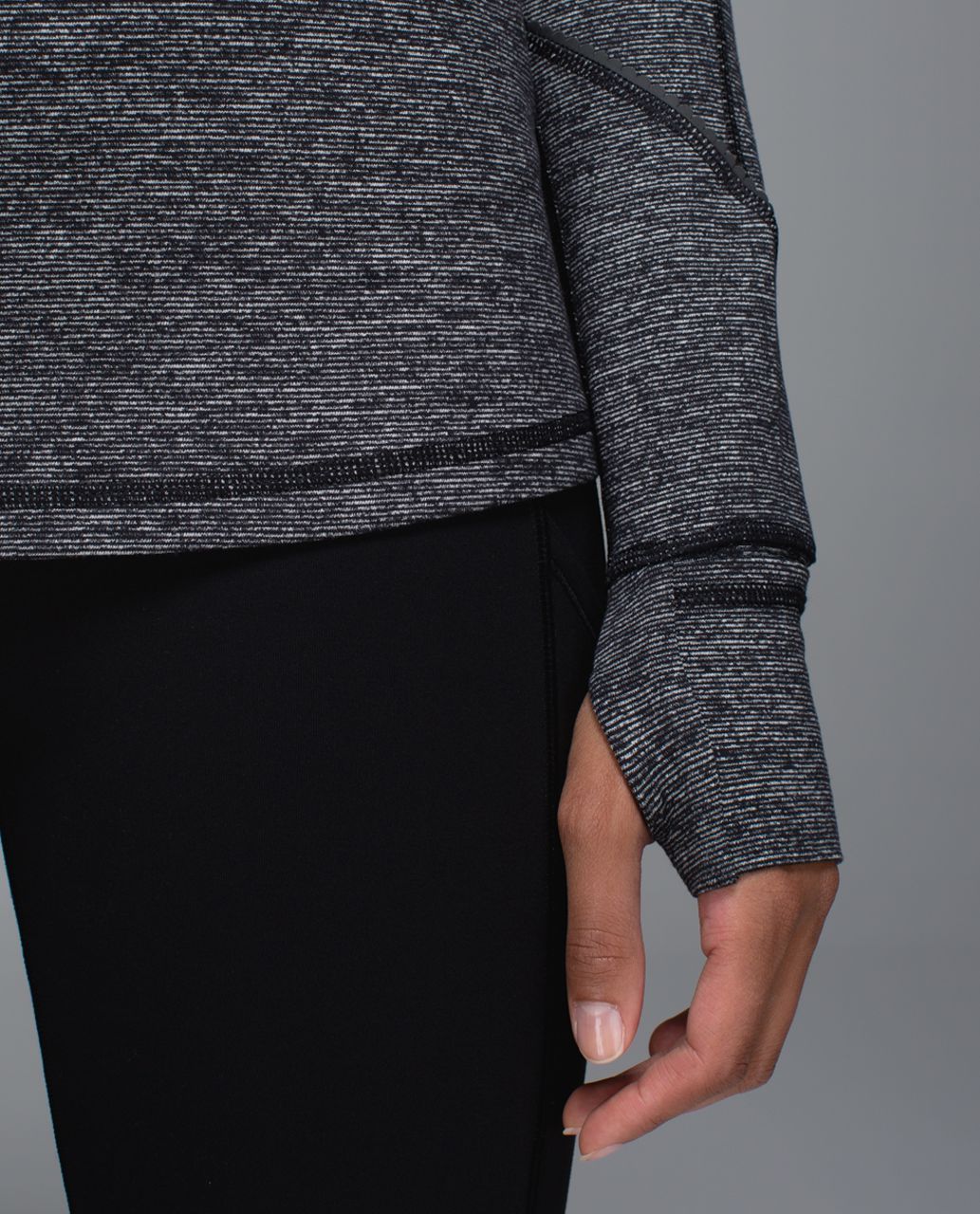 Lululemon Race Your Pace 1/2 Zip - Wee Stripe Black Heathered Black