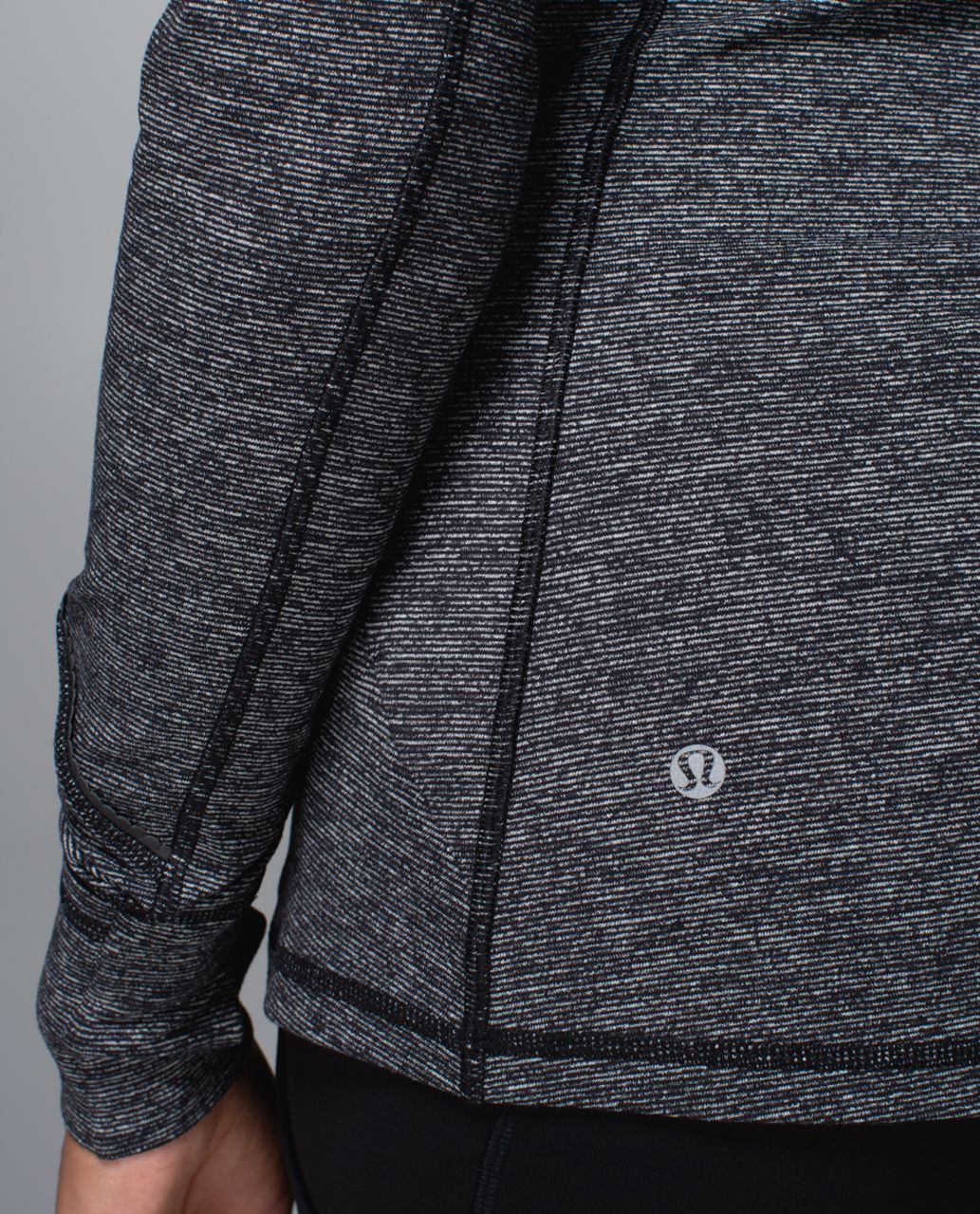 Lululemon Race Your Pace 1/2 Zip - Wee Stripe Black Heathered Black