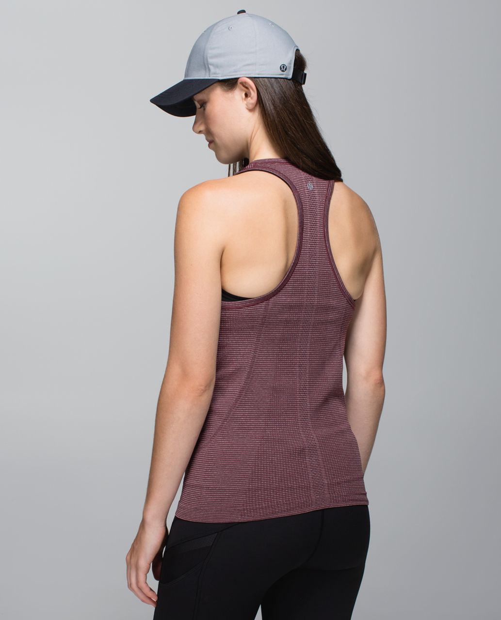 Lululemon Run:  Swiftly Tech Tank - Tonka Stripe Heathered Bordeaux Drama Bordeaux Drama