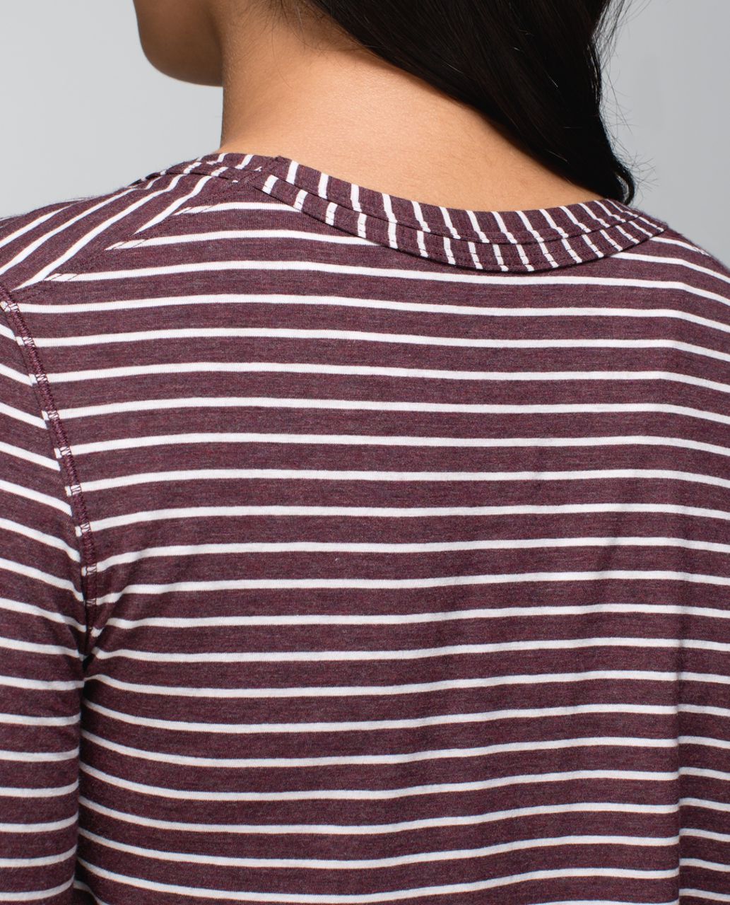 Lululemon Om Tee - West2east Stripe Heathered Bordeaux Drama