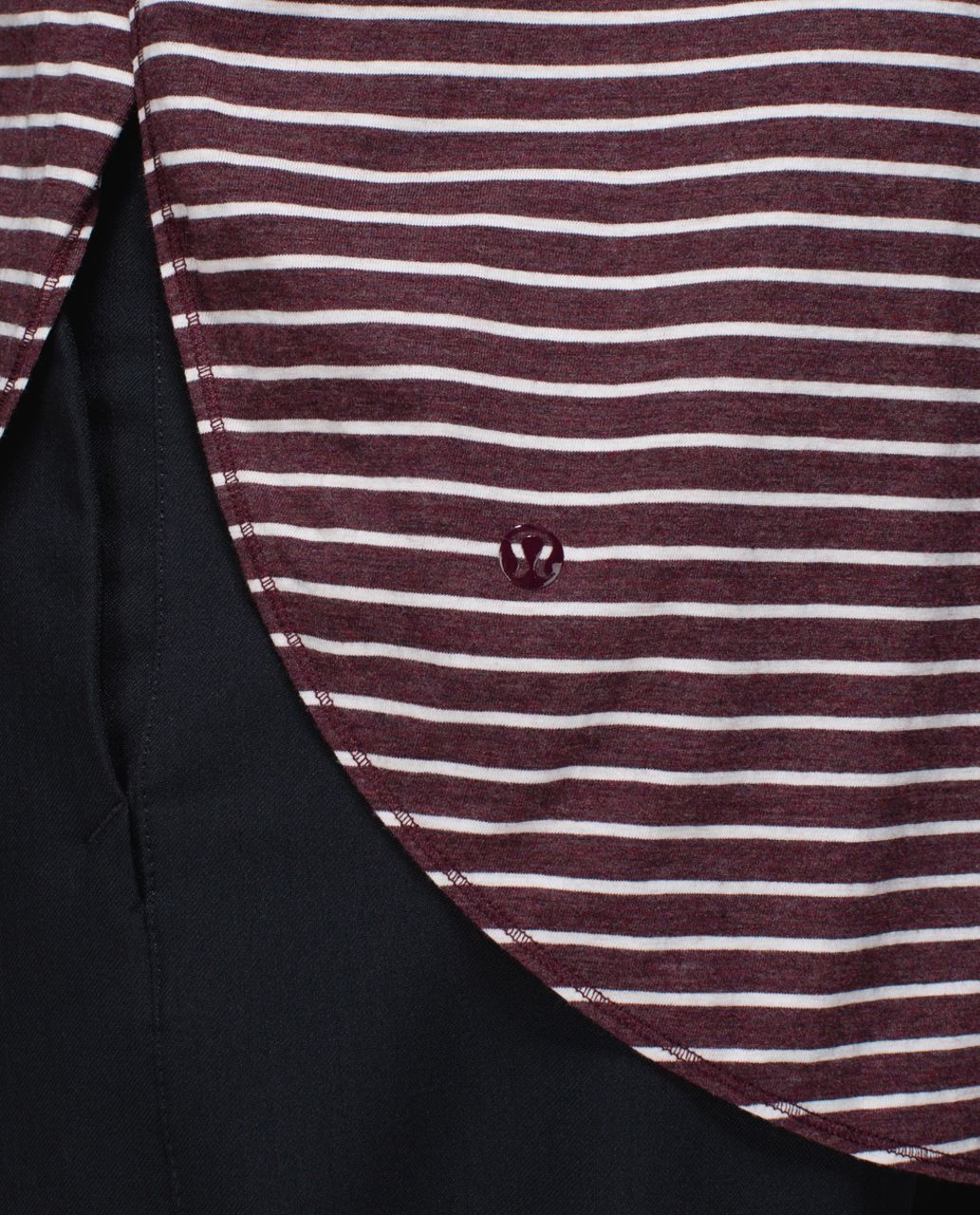 Lululemon Om Tee - West2east Stripe Heathered Bordeaux Drama