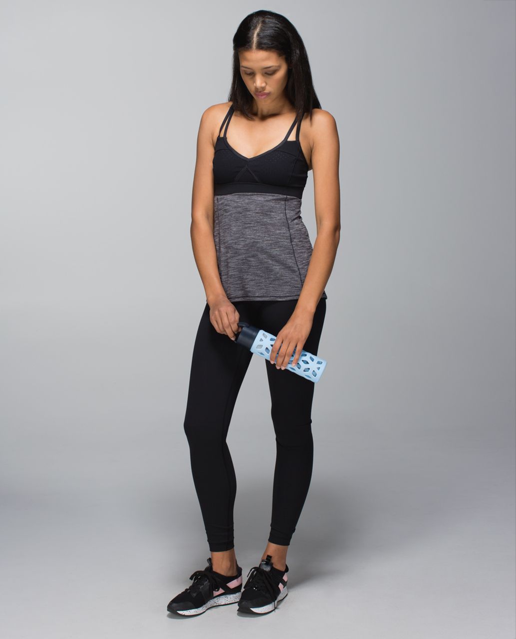 Lululemon Breathe In Tank - Heathered Black / Black - lulu fanatics