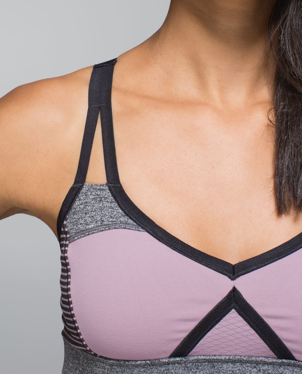 Lululemon Breathe In Tank - Heathered Purple Fog / Mauvelous / Hyper Stripe Mauvelous Heathered Black