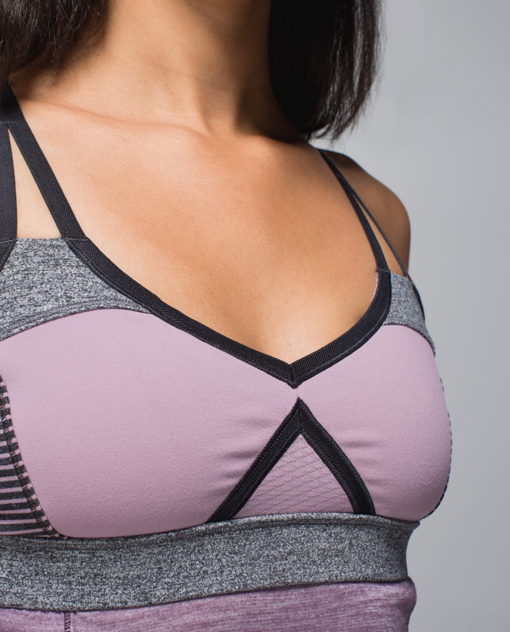 Lululemon Breathe In Tank - Heathered Purple Fog / Mauvelous / Hyper Stripe Mauvelous Heathered Black