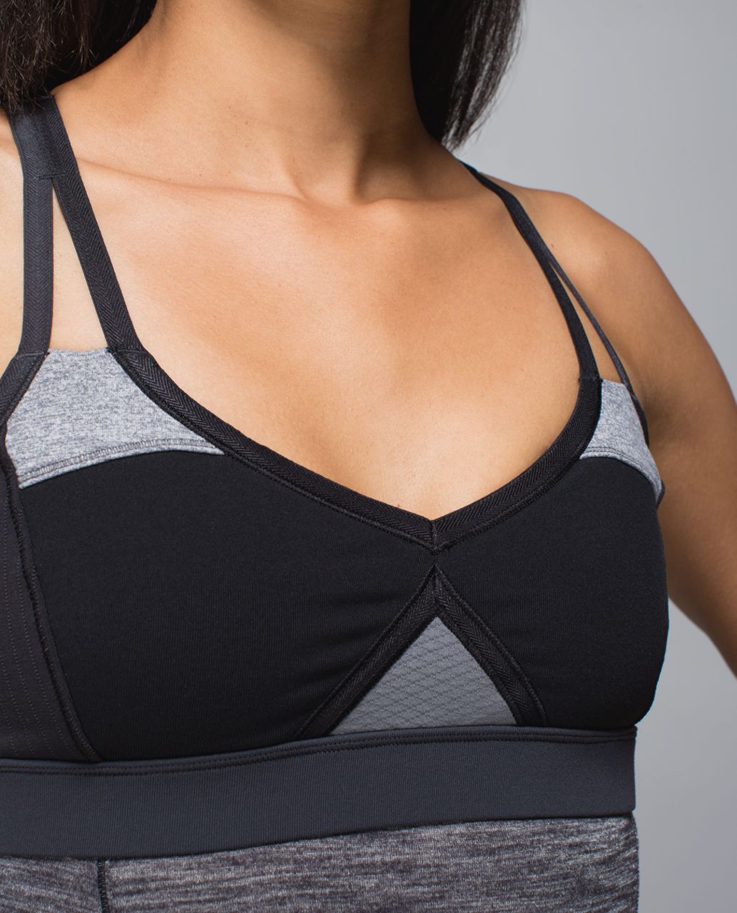 Lululemon Breathe In Tank - Heathered Black / Black / Conductor Stripe Black Deep Coal