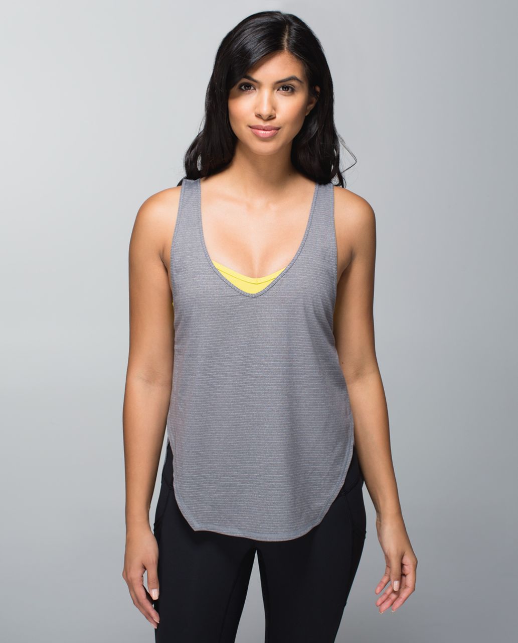 Lululemon Seek The Heat Tank - Heathered Slate / Almost Pear