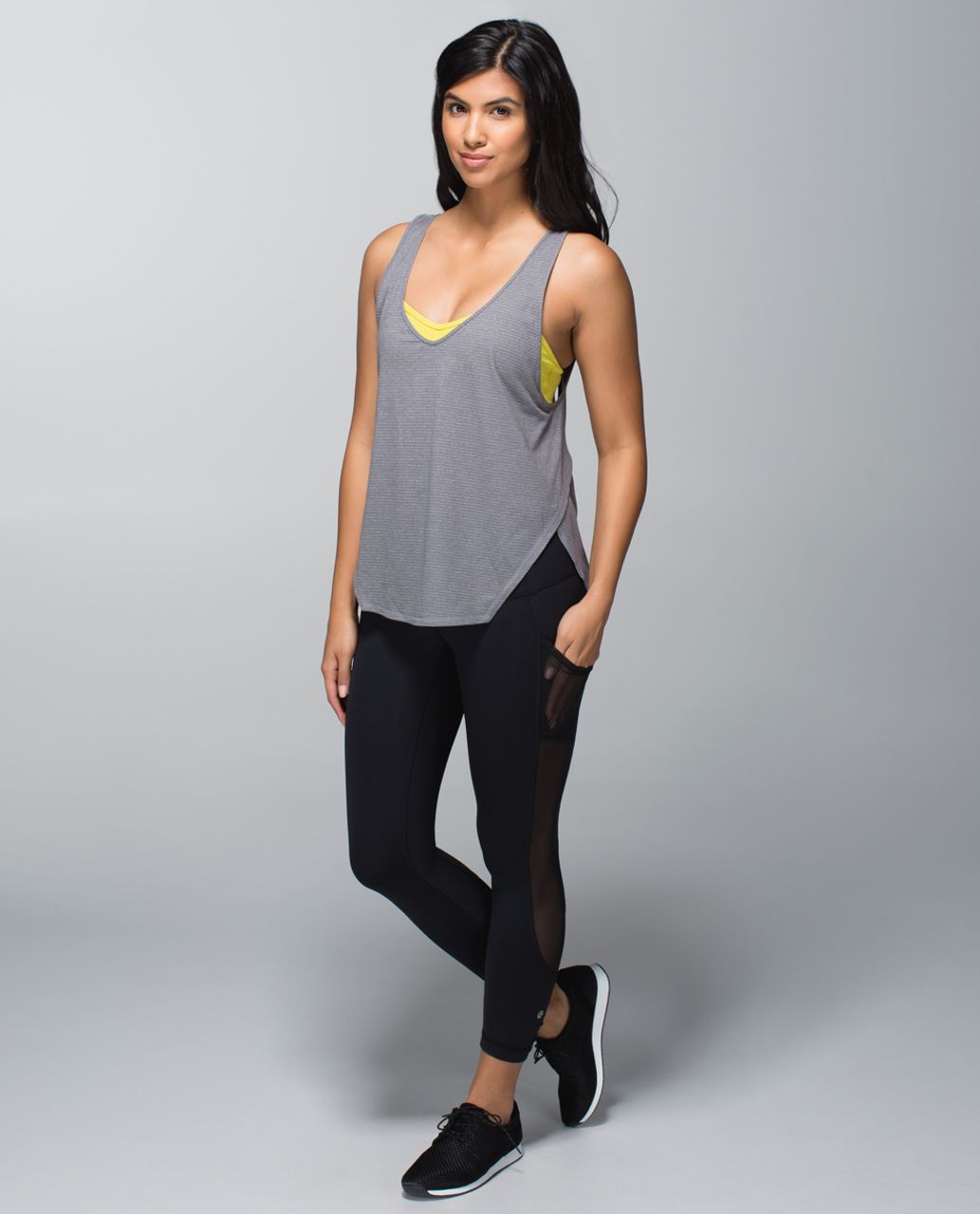 Lululemon Seek The Heat Tank - Heathered Slate / Almost Pear