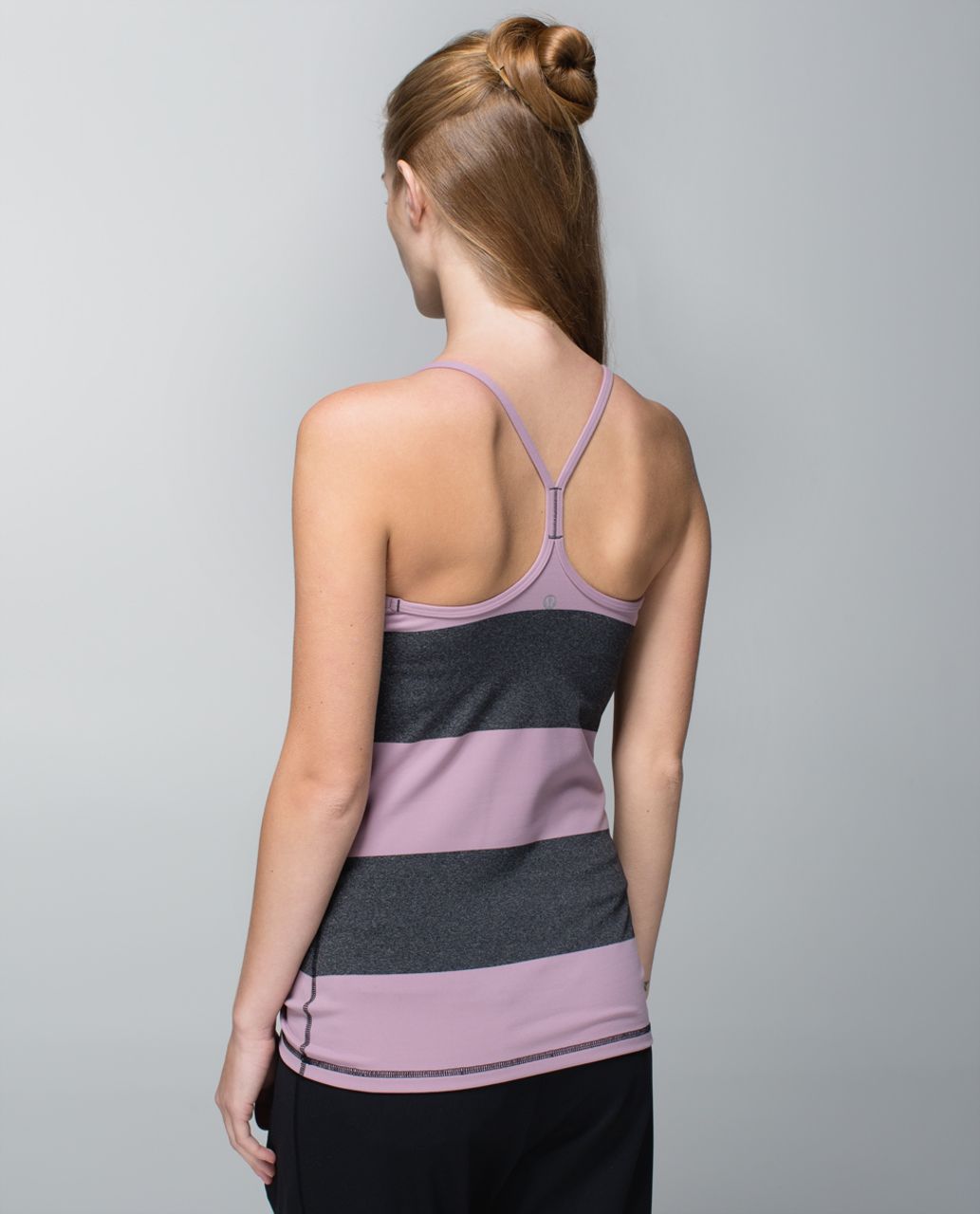 Lululemon Power Y Tank *Luon - Bold Stripe Mauvelous Heathered Black / Mauvelous