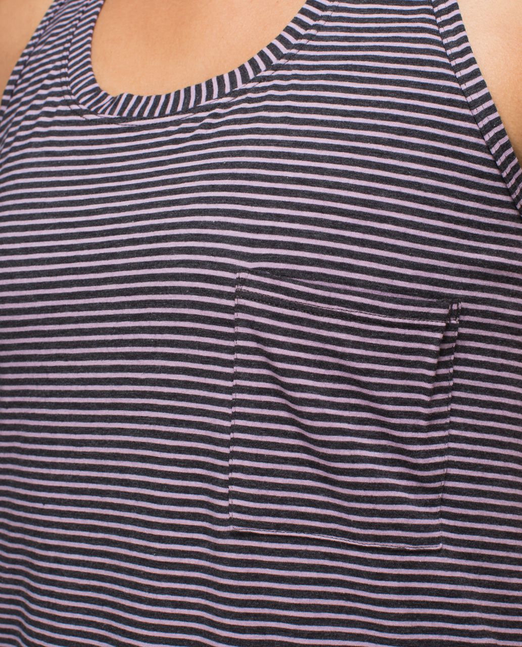 Lululemon Yogi Racerback - Hyper Stripe Mauvelous Heathered Black