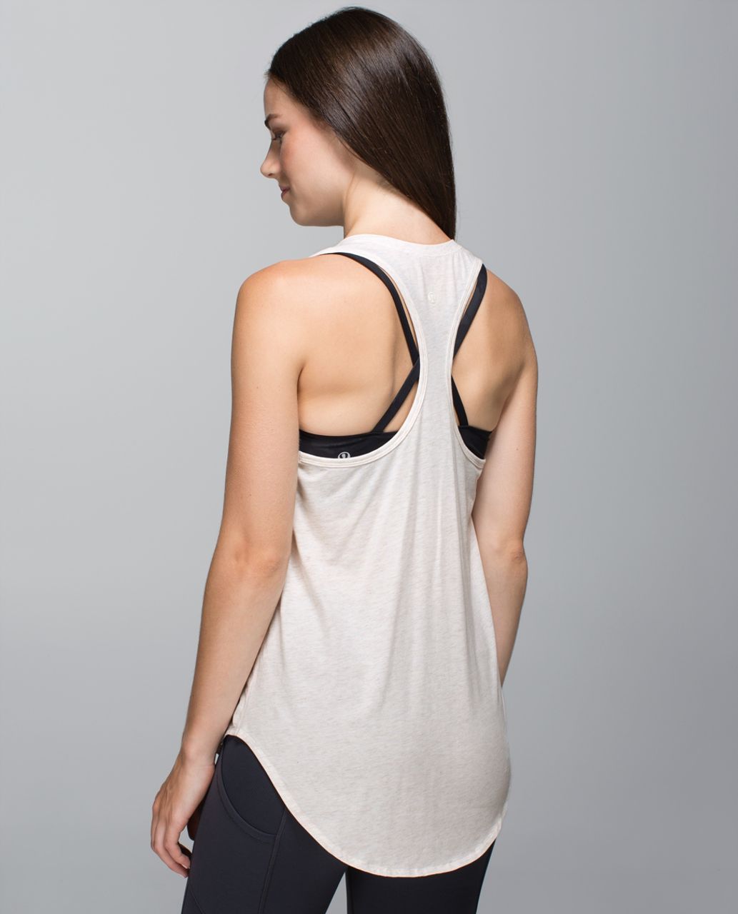 Lululemon Heathered Angel Blue Racerback Tank Top Built-in Bra