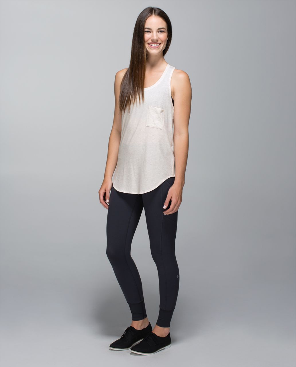 Lululemon Yogi Racerback - Heathered Angel White