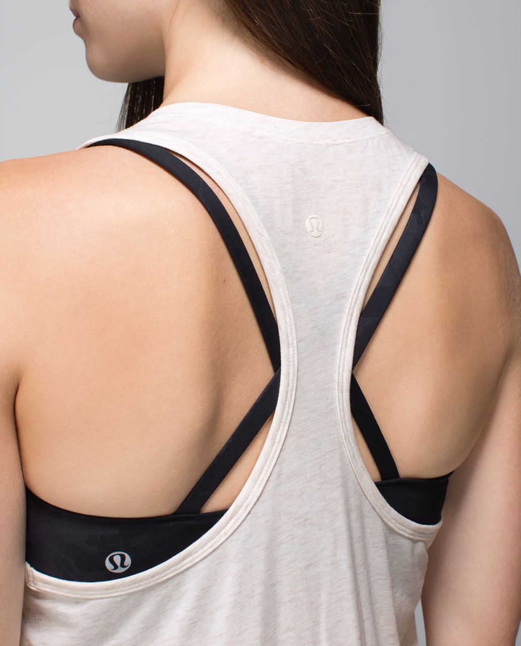 Lululemon Yogi Racerback - Heathered Angel White