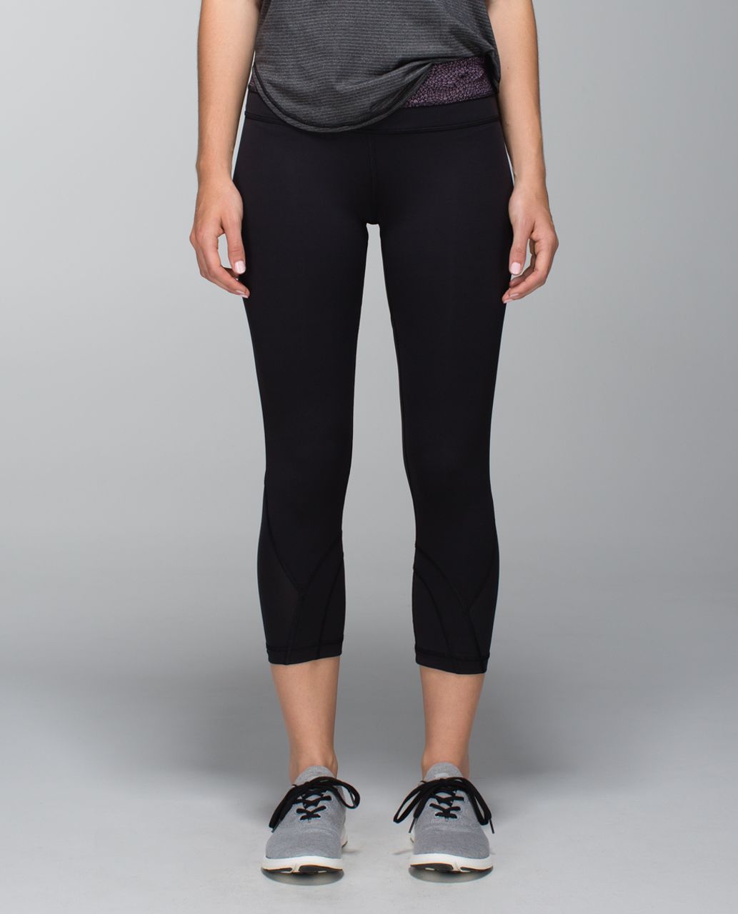 Lululemon Run:  Inspire Crop II - Black / Plush Petal Deep Coal Purple Fog