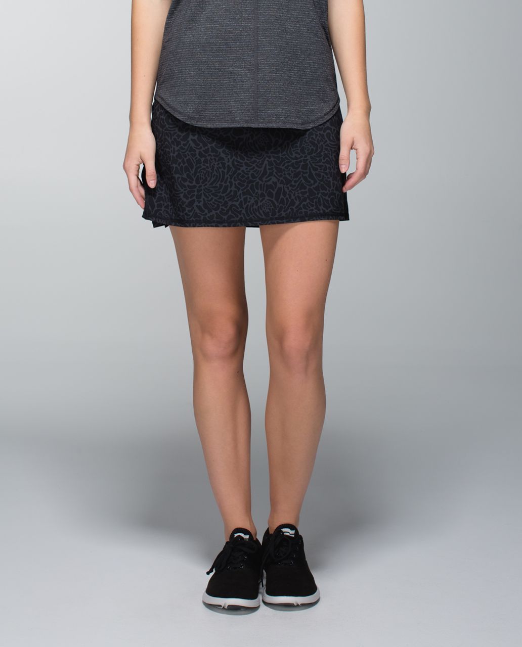 Lululemon Run:  Pace Setter Skirt *4-way Stretch (Tall) - Petal Camo Printed Black Deep Coal / Black