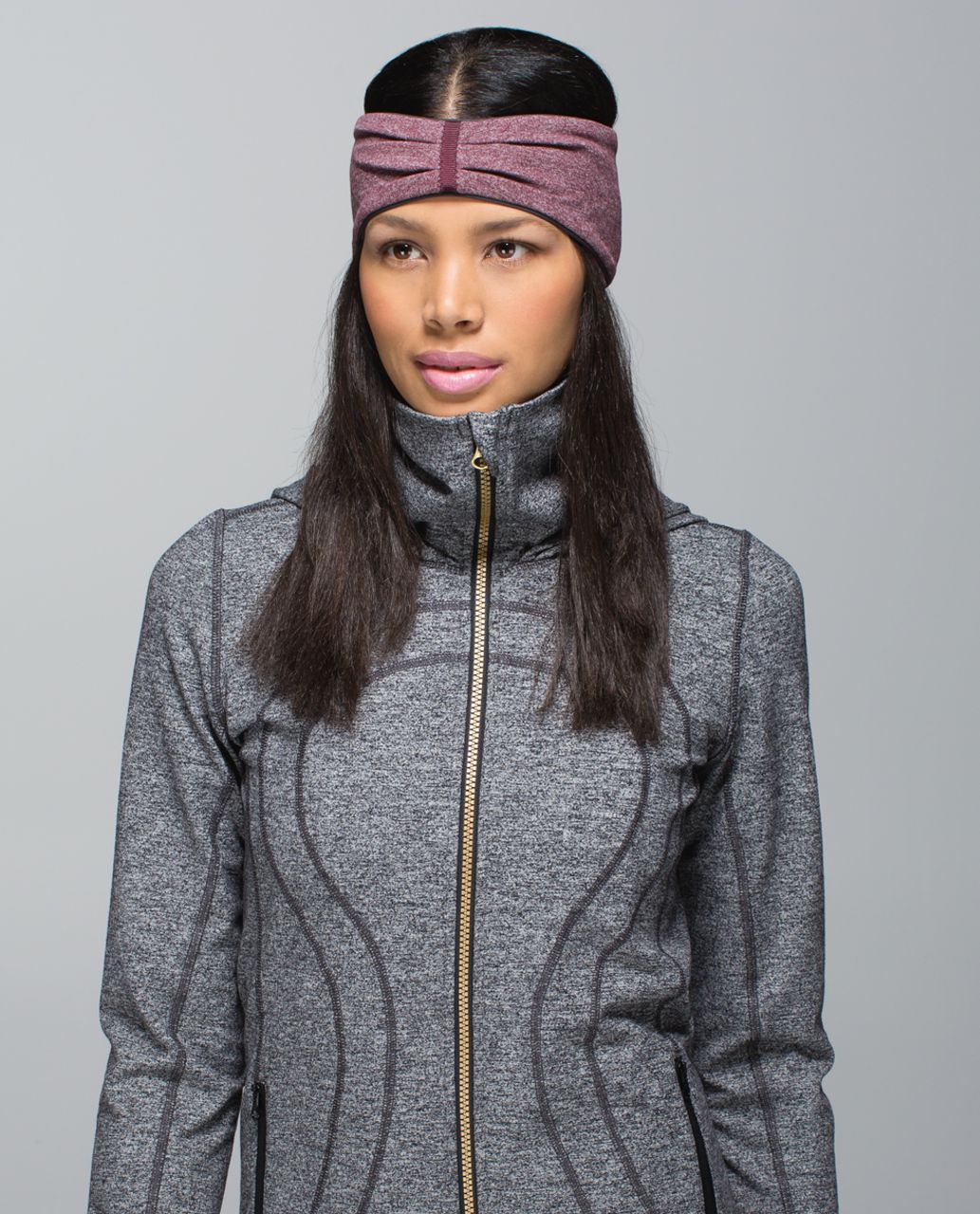 Lululemon Run With Me Ear Warmer - Hyper Stripe Heathered Bordeaux Drama Bumble Berry / Heathered Bordeaux Drama