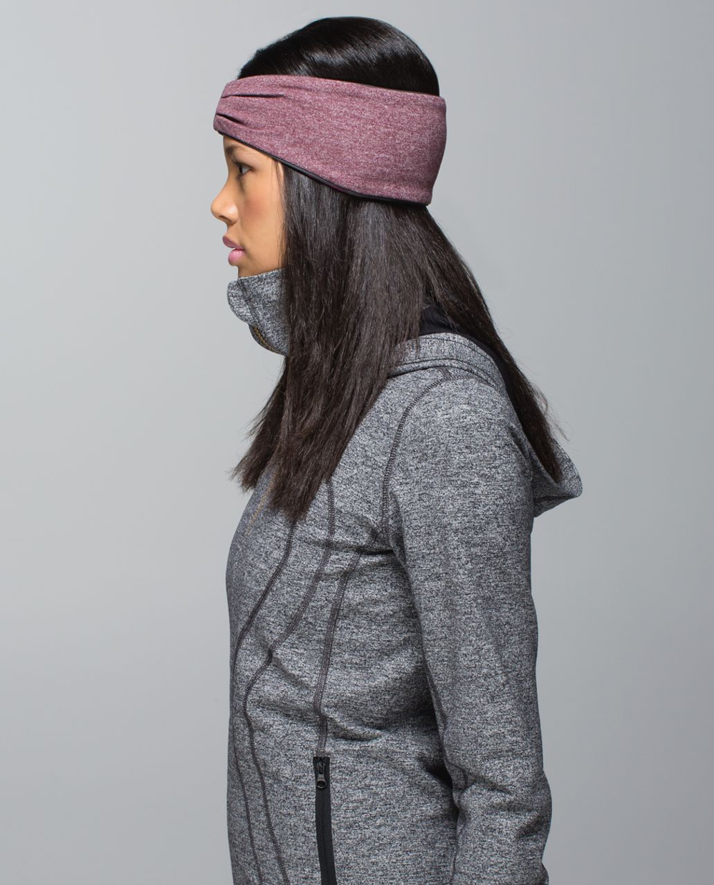 Lululemon Run With Me Ear Warmer - Hyper Stripe Heathered Bordeaux Drama Bumble Berry / Heathered Bordeaux Drama