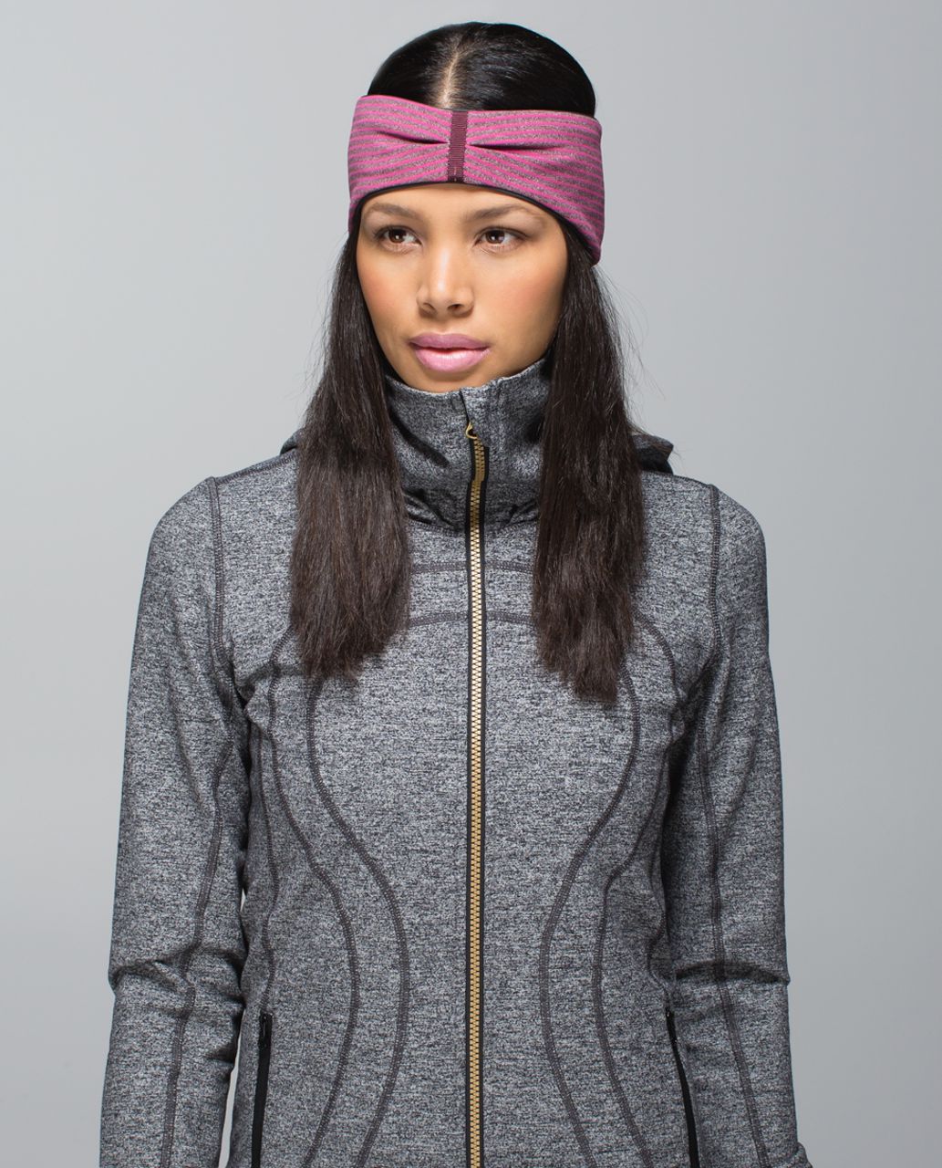 Lululemon Run With Me Ear Warmer - Hyper Stripe Heathered Bordeaux Drama Bumble Berry / Heathered Bordeaux Drama