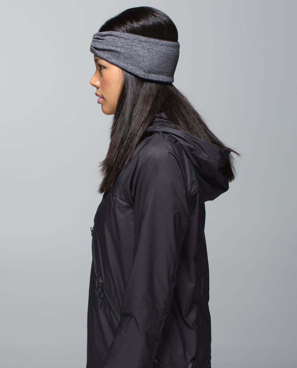 Lululemon Run With Me Ear Warmer - Hyper Stripe Heathered Black Almost Pear / Heathered Black