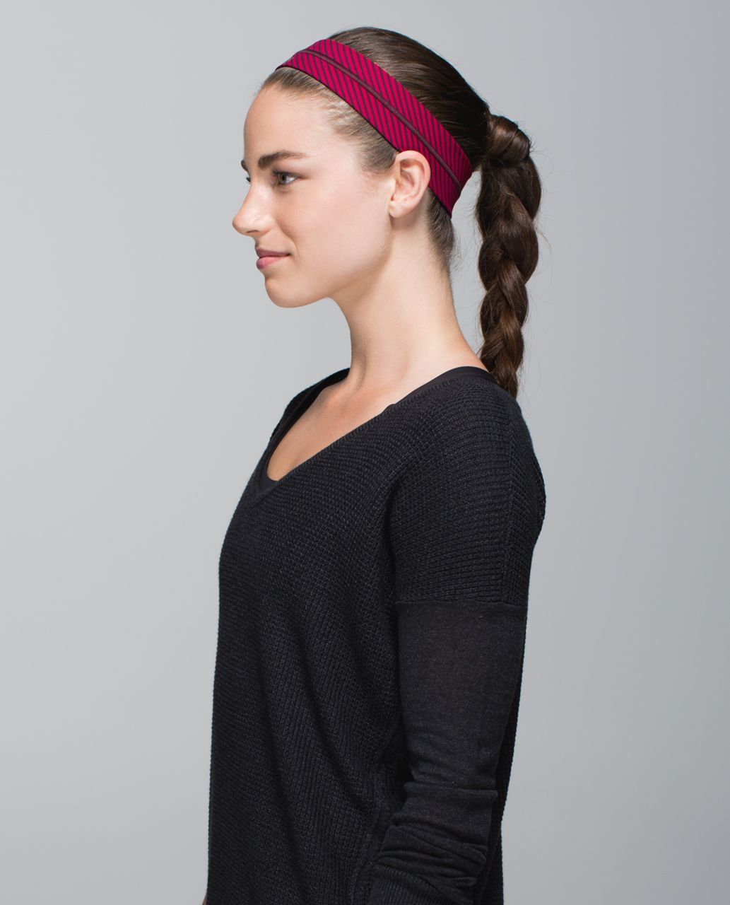 Lululemon Fly Away Tamer Headband - Hyper Stripe Bordeaux Drama Bumble Berry