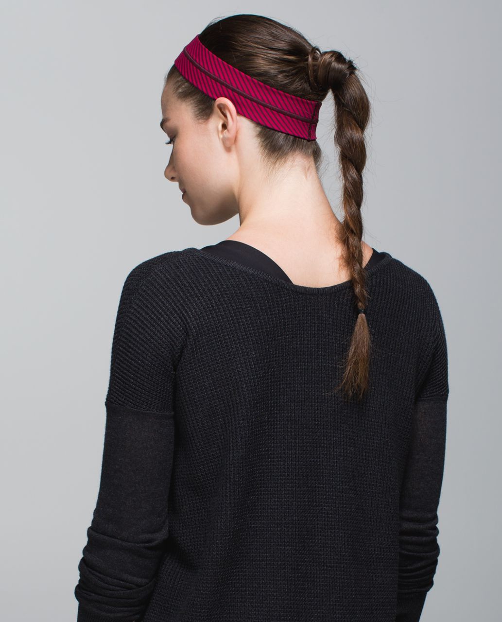 Lululemon Fly Away Tamer Headband - Hyper Stripe Bordeaux Drama Bumble Berry