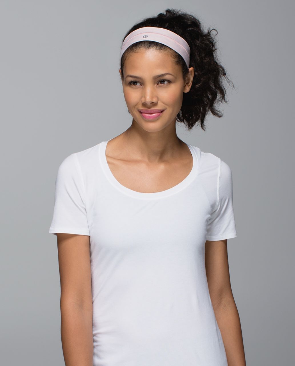 Lululemon Fly Away Tamer Headband - Heathered Parfait Pink