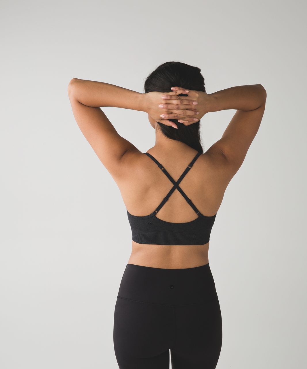 Lululemon Ebb To Street Bra - Heathered Black - lulu fanatics