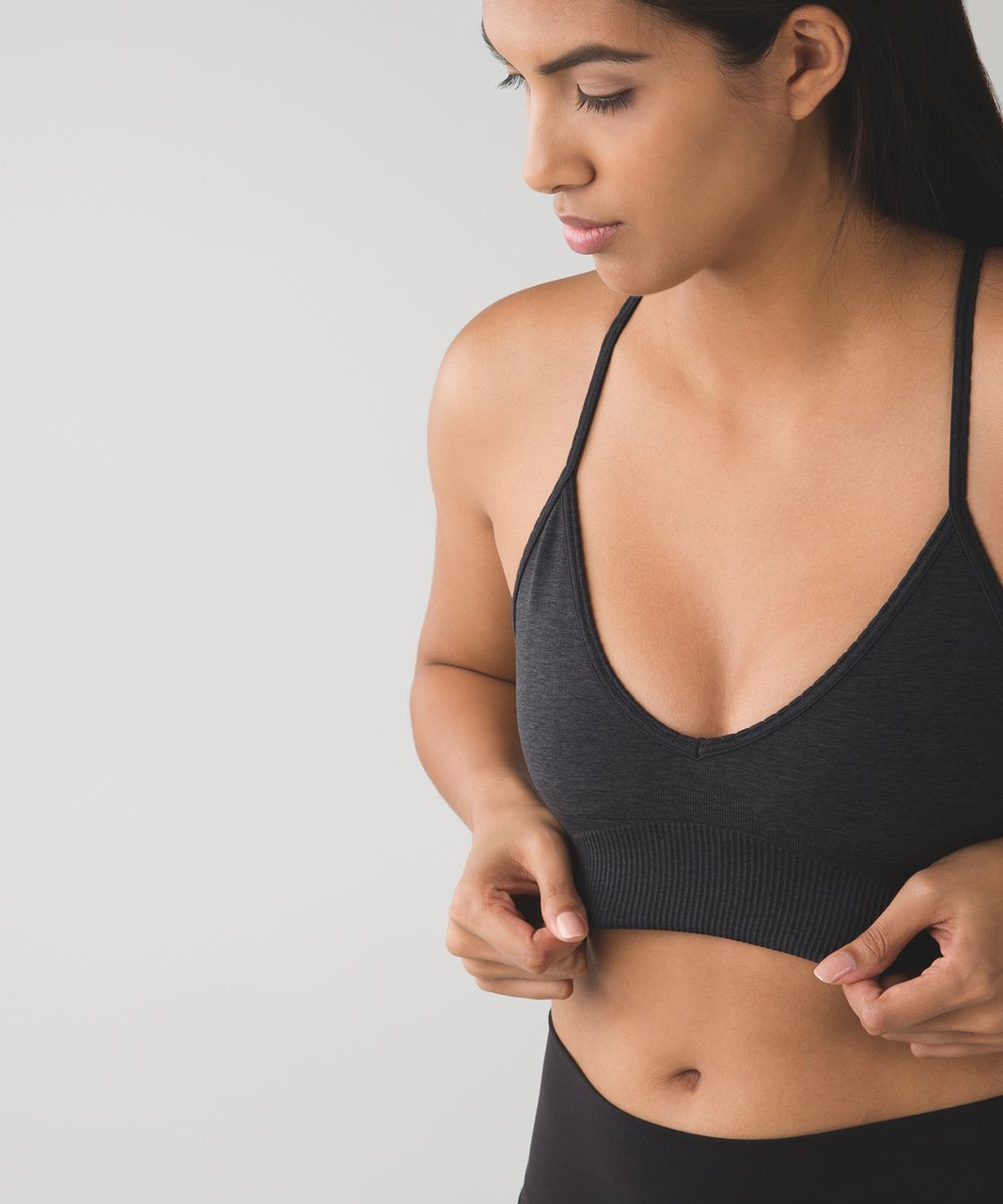 Lululemon Ebb To Street Bra - Heathered Black