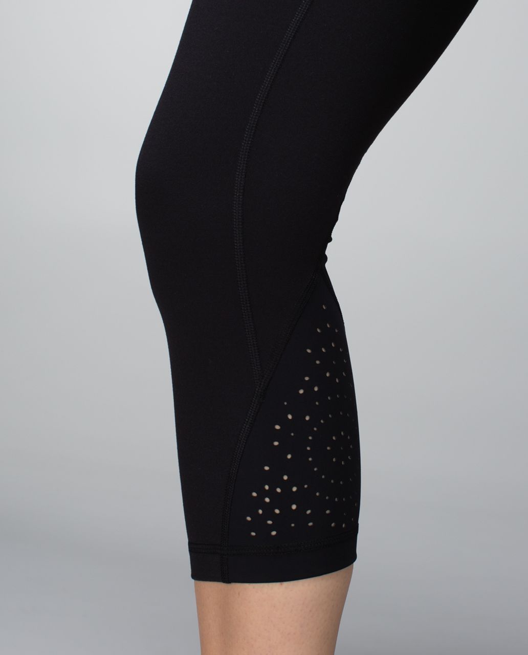 Lululemon Wunder Under Crop II *Laser-Cut - Black - lulu fanatics