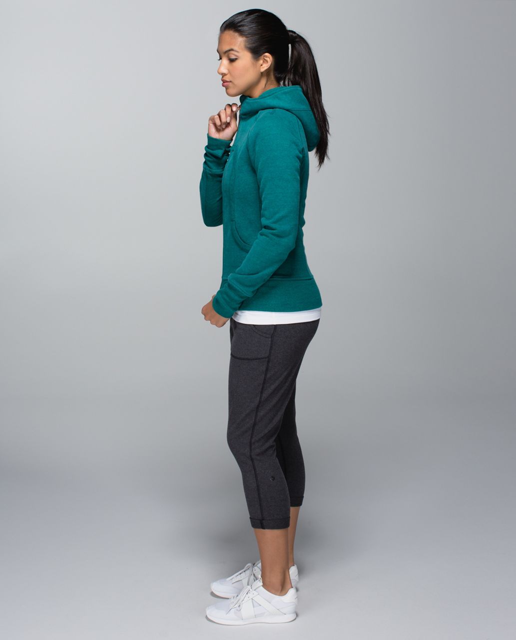 Lululemon Scuba Hoodie II - Heathered Green Teal / Inkwell - lulu fanatics