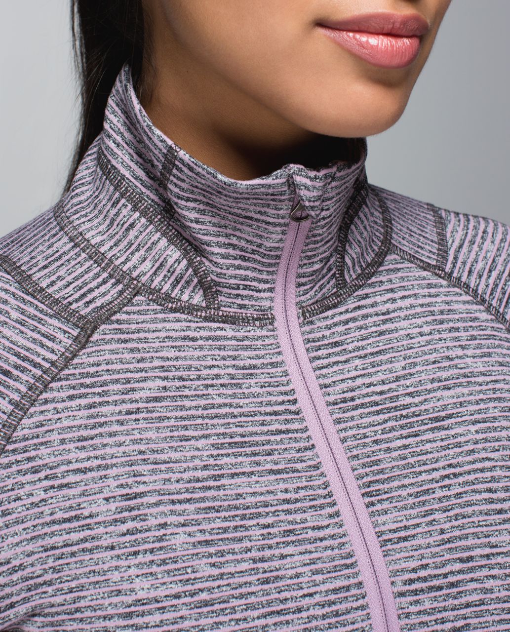 Lululemon Race Your Pace 1/2 Zip - Hyper Stripe Mauvelous Heathered Black