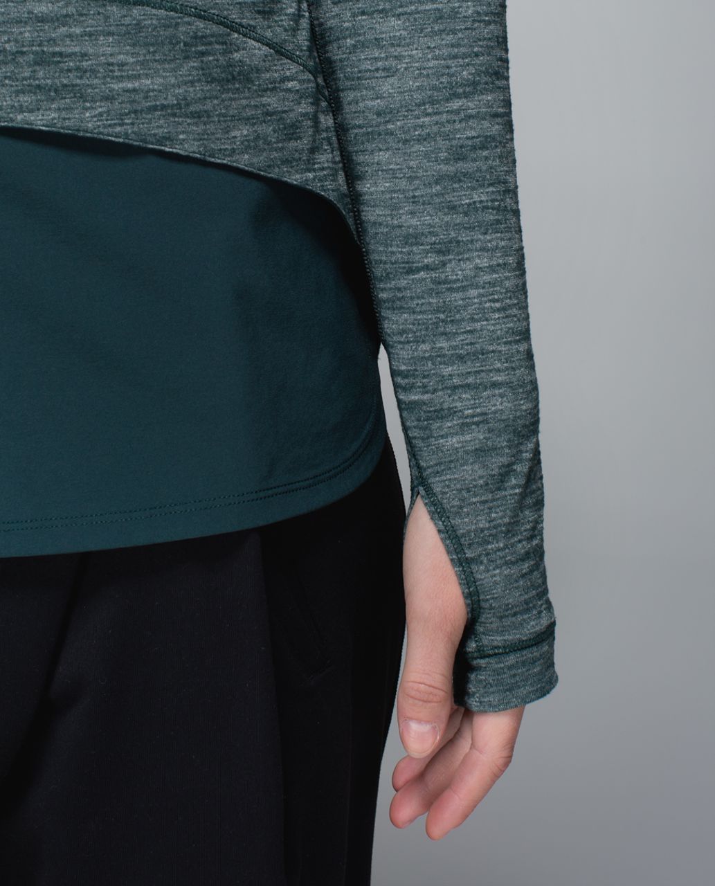 Lululemon Layered Long Sleeve Tee - Heathered Fuel Green / Fuel Green