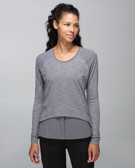 Lululemon Layered Long Sleeve Tee - Heathered Fuel Green / Fuel 