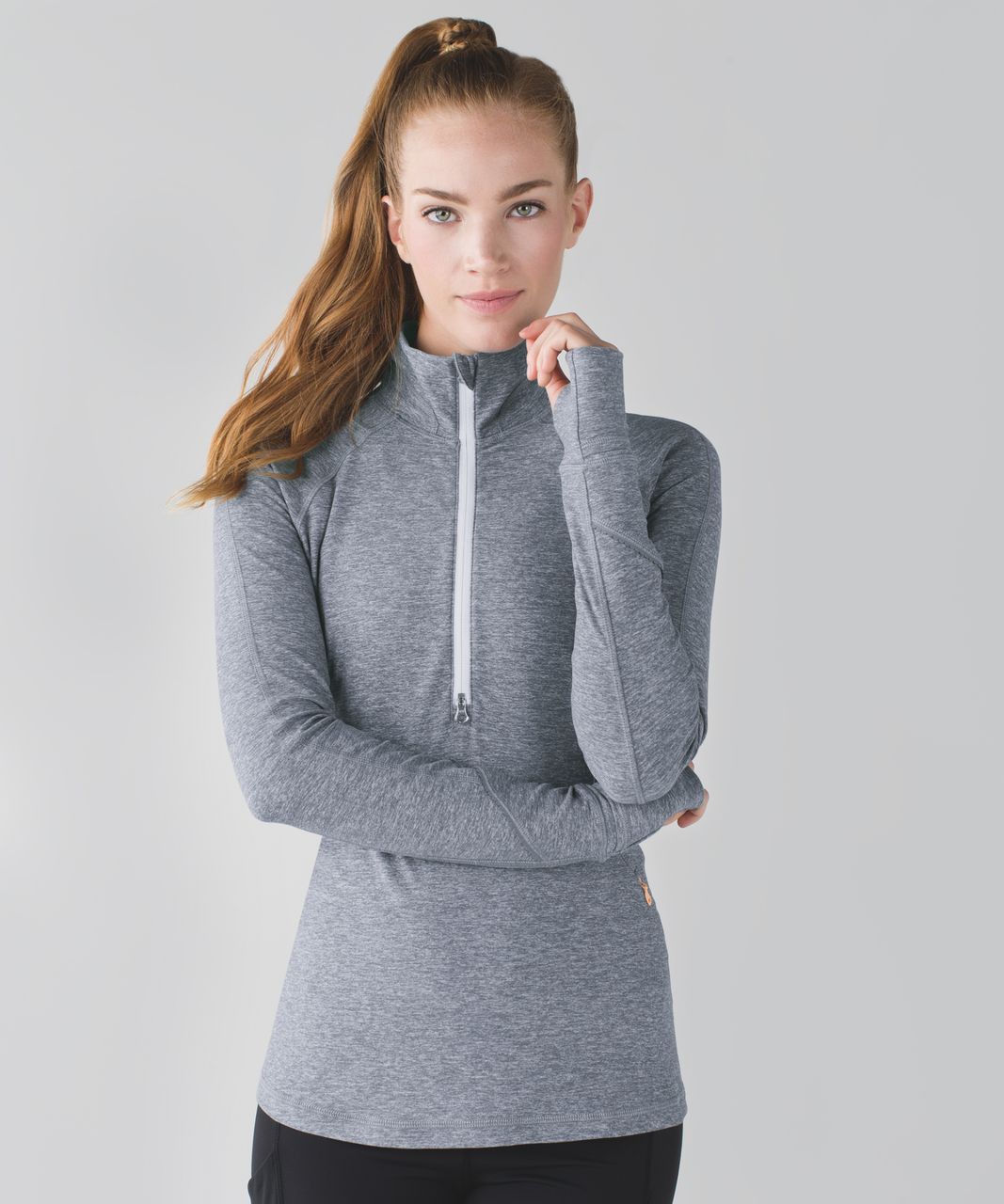 Lululemon Gray Base Runner 1/2 Zip - Gem