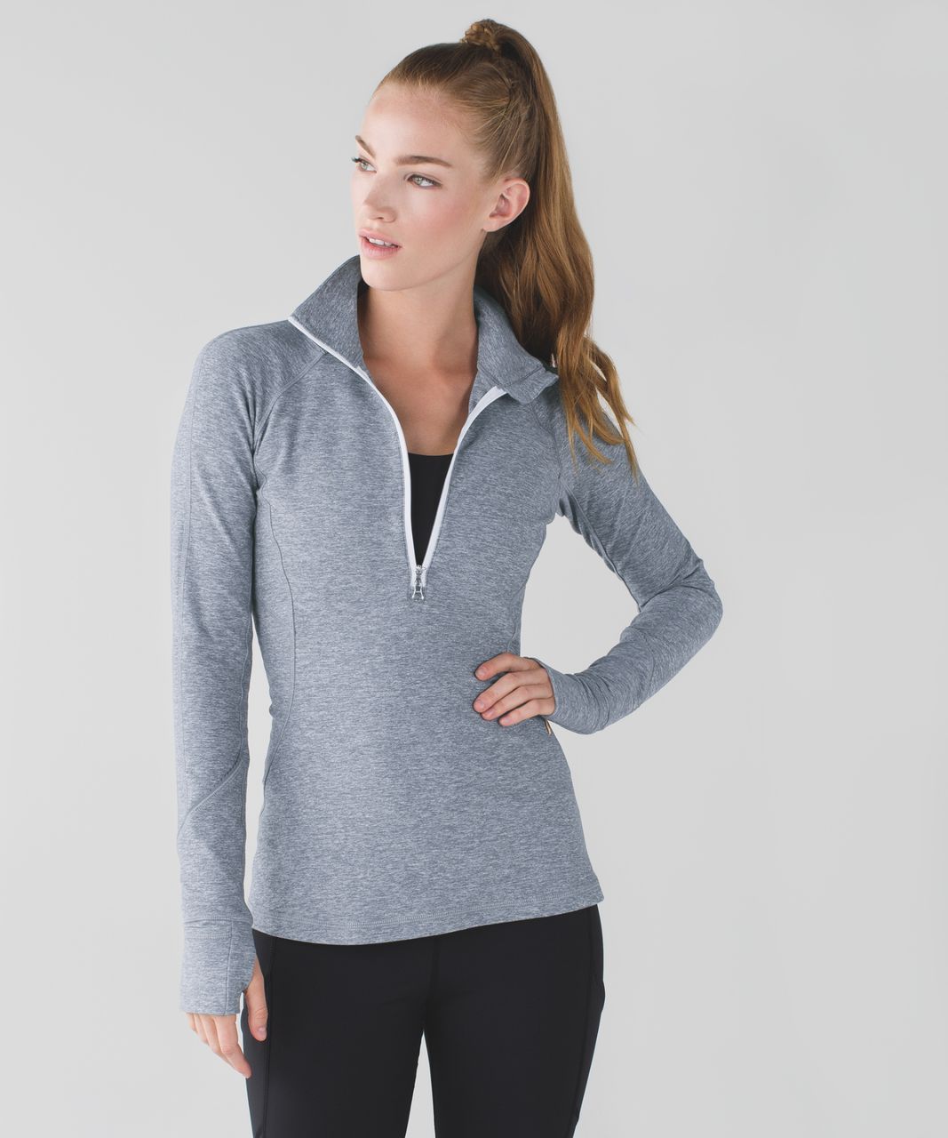 Lululemon Race Your Pace 1/2 Zip - Heathered Slate - lulu fanatics