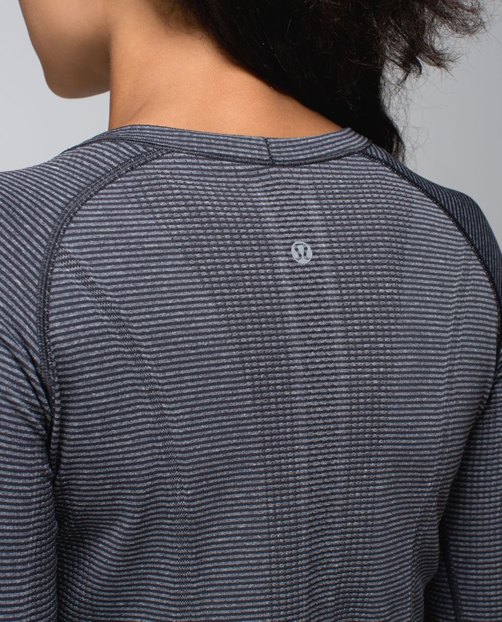 Lululemon Run:  Swiftly Tech Long Sleeve Crew - Tonka Stripe Heathered Black Black