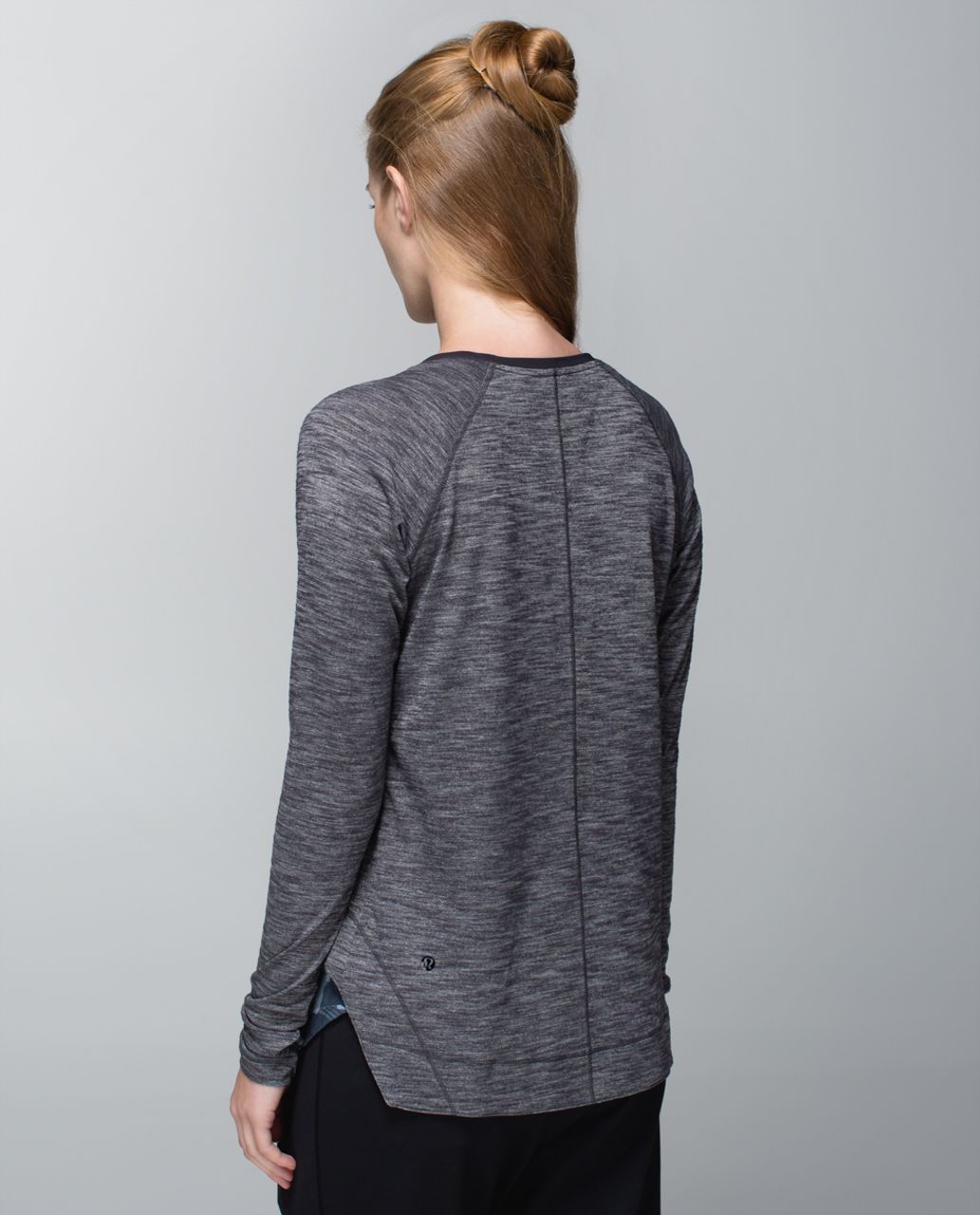 Lululemon Layered Long Sleeve Tee - Heathered Black / Inky Floral Black Ghost / Black