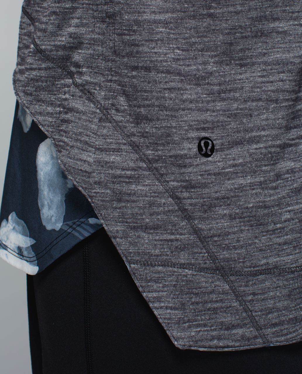 Lululemon Layered Long Sleeve Tee - Heathered Black / Inky Floral Black Ghost / Black