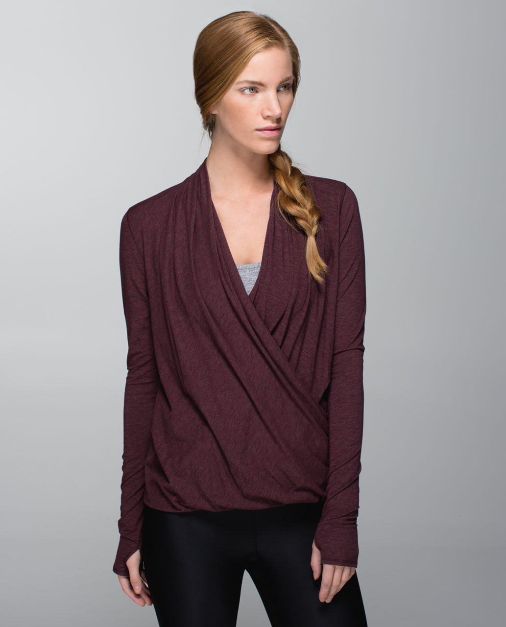 Lululemon Radiant Long Sleeve - Heathered Bordeaux Drama - lulu fanatics