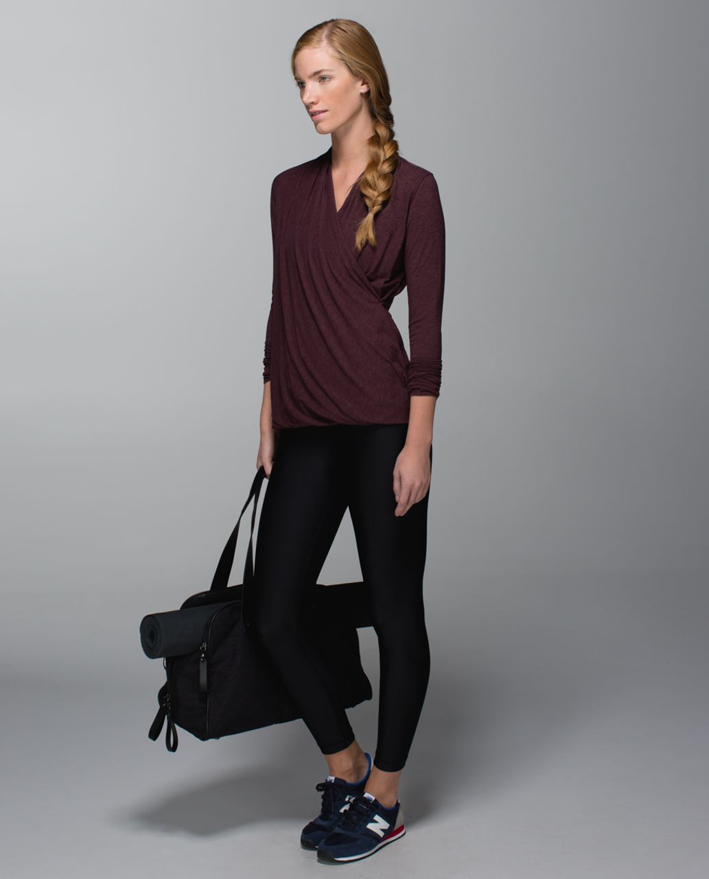 Lululemon Radiant Long Sleeve - Heathered Bordeaux Drama