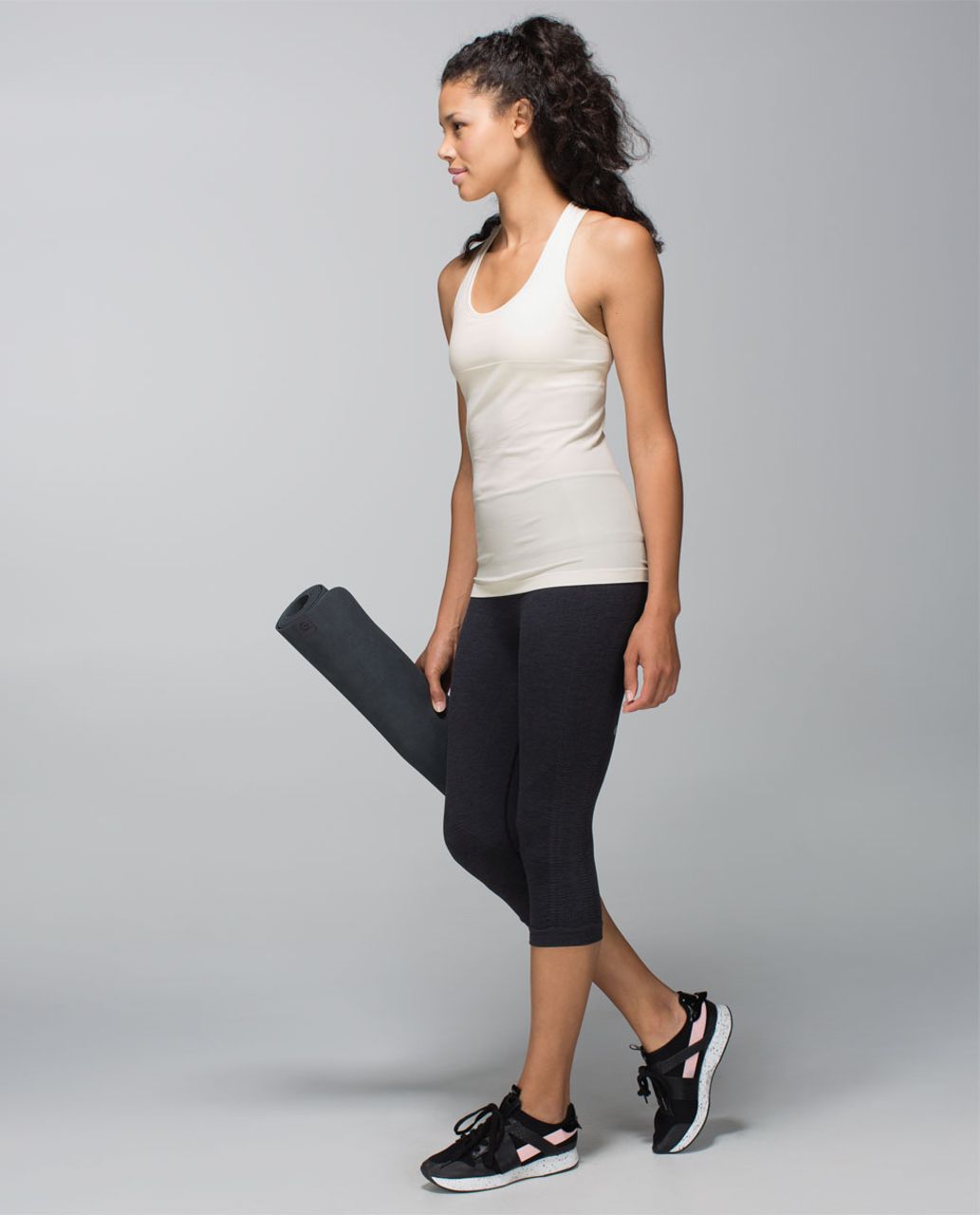 Lululemon Ebb & Flow Racerback Tank - Heathered Ghost