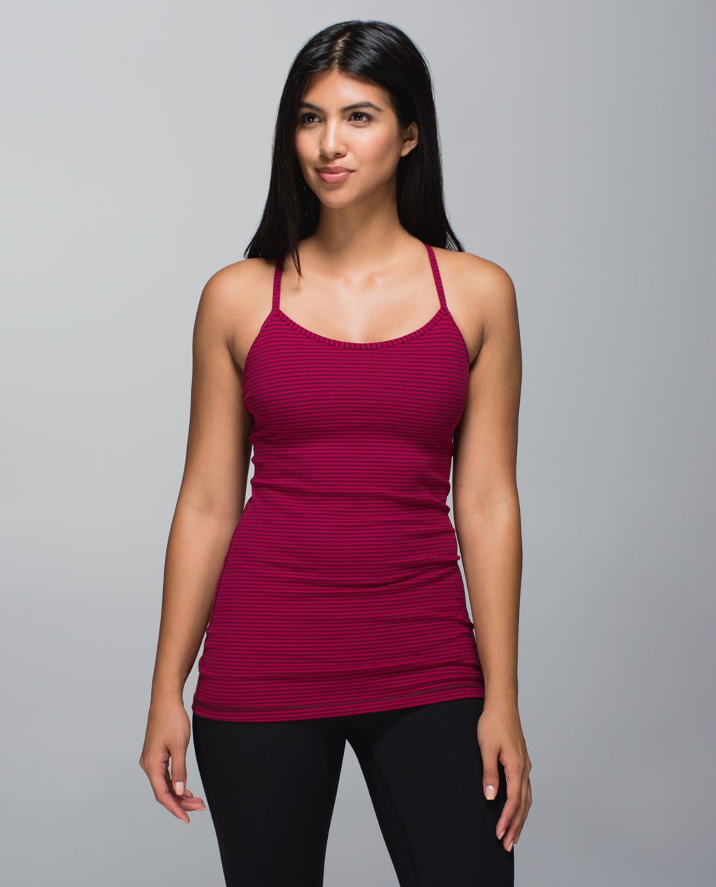 Lululemon Power Y Tank *Luon - Hyper Stripe Bordeaux Drama Bumble Berry