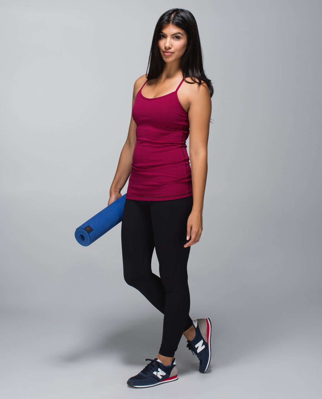 Lululemon Power Y Tank *Luon - Hyper Stripe Bordeaux Drama Bumble Berry