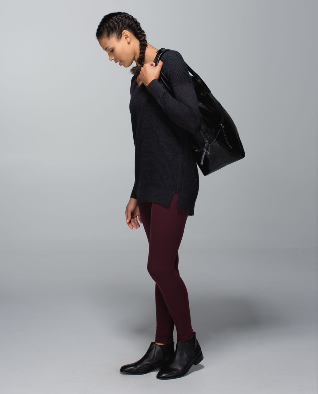 Lululemon Wunder Under Pant (Reversible) - Bordeaux Drama / Black