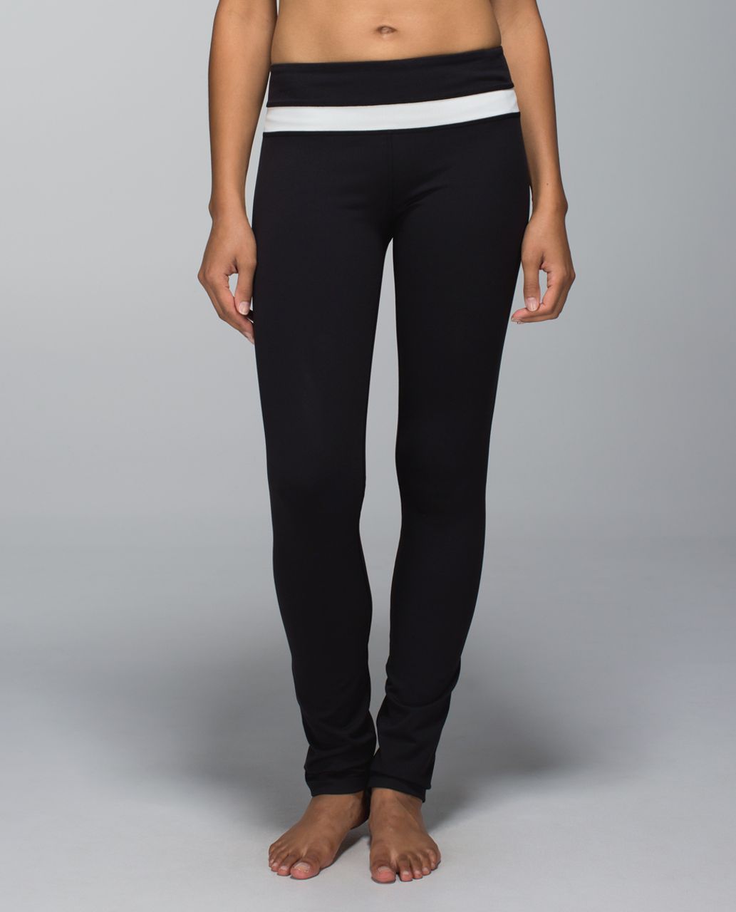 Lululemon Skinny Groove Pant Black / Apex Stripe Lavender Dusk