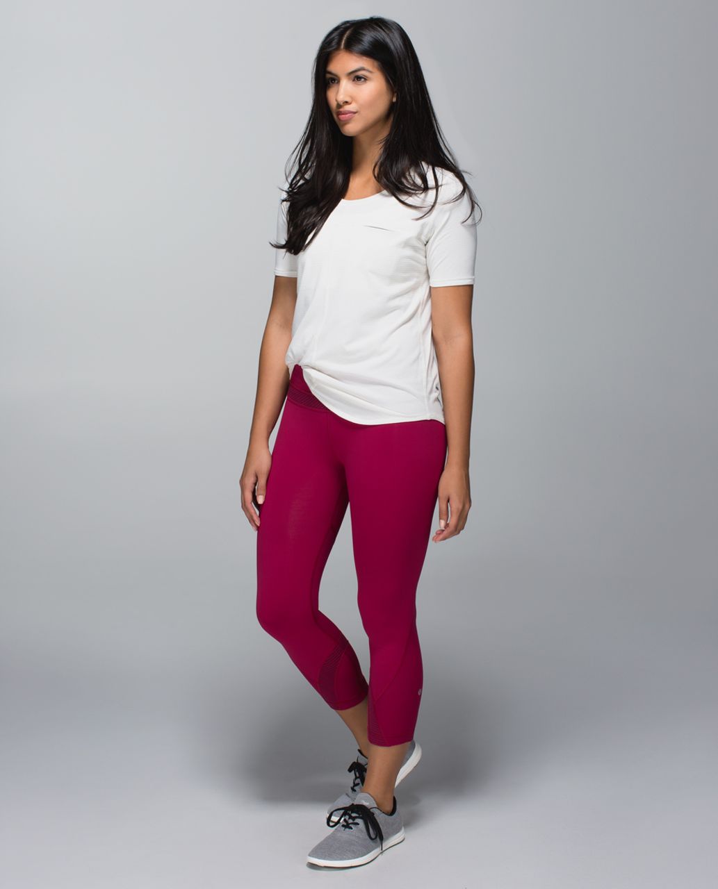 Lululemon Run:  Inspire Crop II - Bumble Berry / Hyper Stripe Bordeaux Drama Bumble Berry