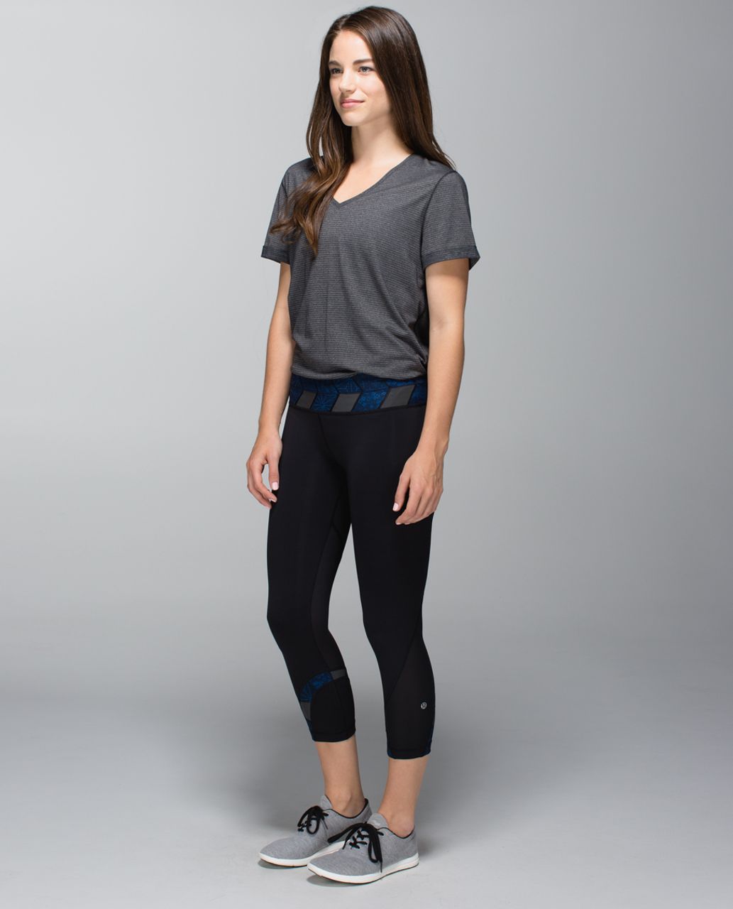 Lululemon Run:  Inspire Crop II *Sashiko - Black / Fa14 Quilt 23