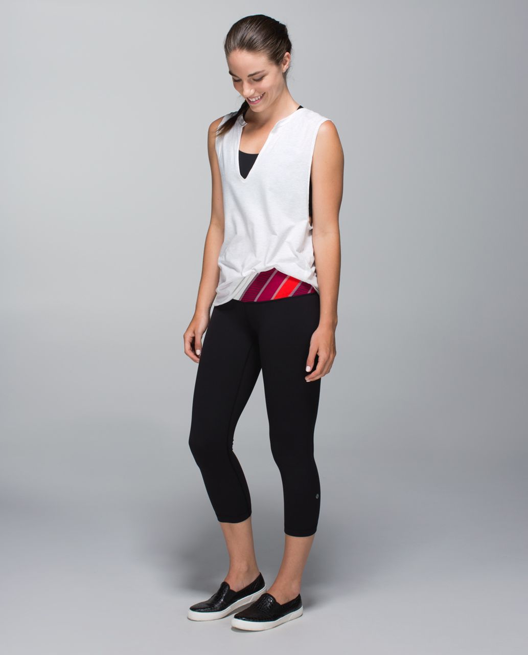 Lululemon Wunder Under Crop II *Full-On Luon - Black / Fa14 Quilt 15